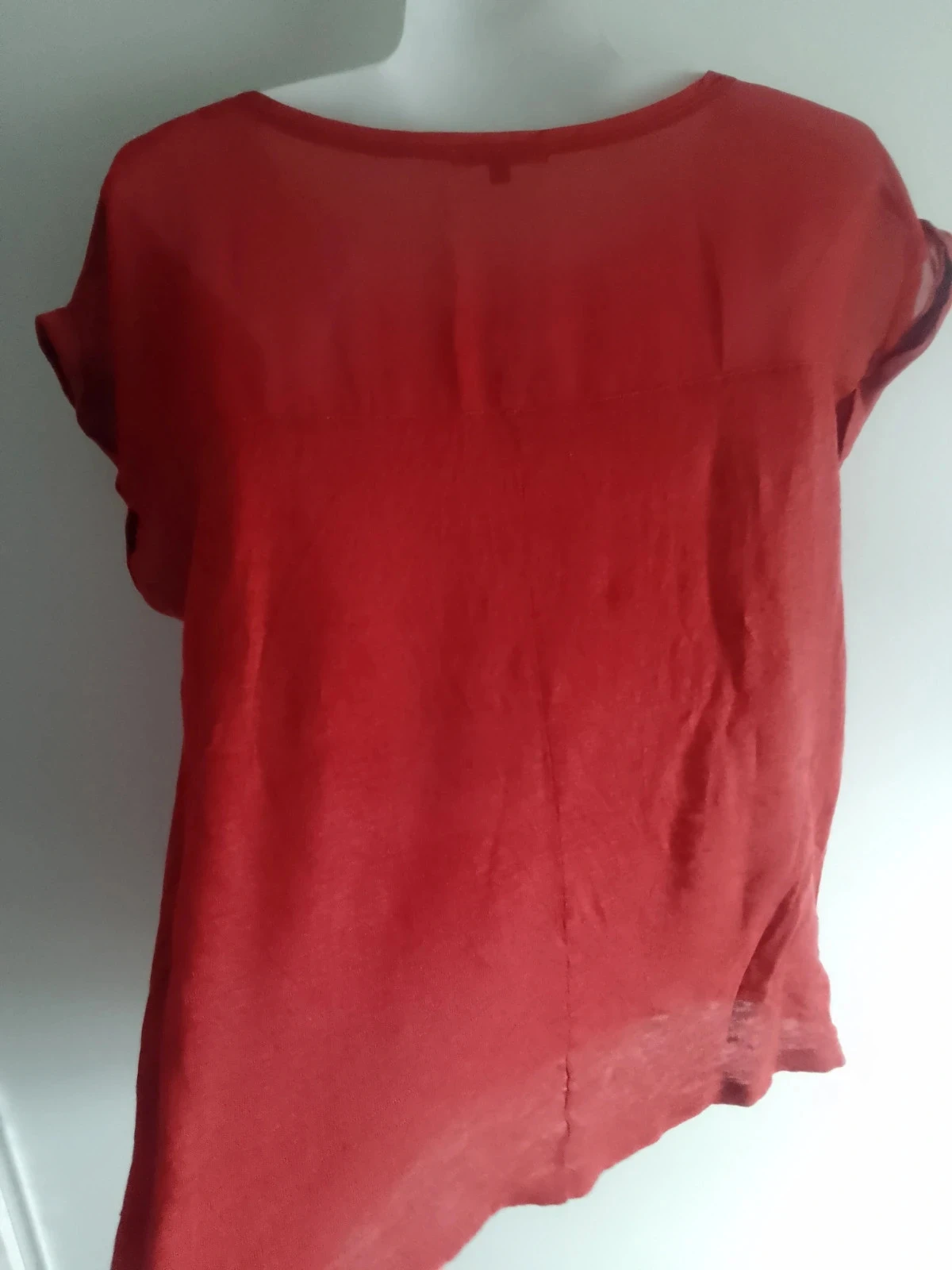 Top blouse Etam bi matière rouge taille L – photo 4